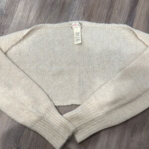 Free People Cream Off-the-Shoulder Sweater